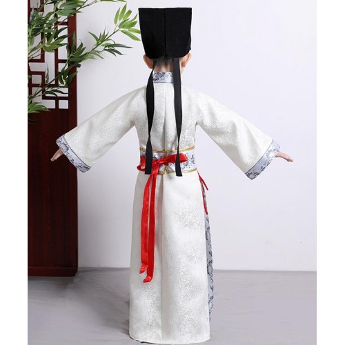 Boy's Chinese ancient traditional performance cosplay Hanfu ancient books children's studies  three-character scriptures costumes